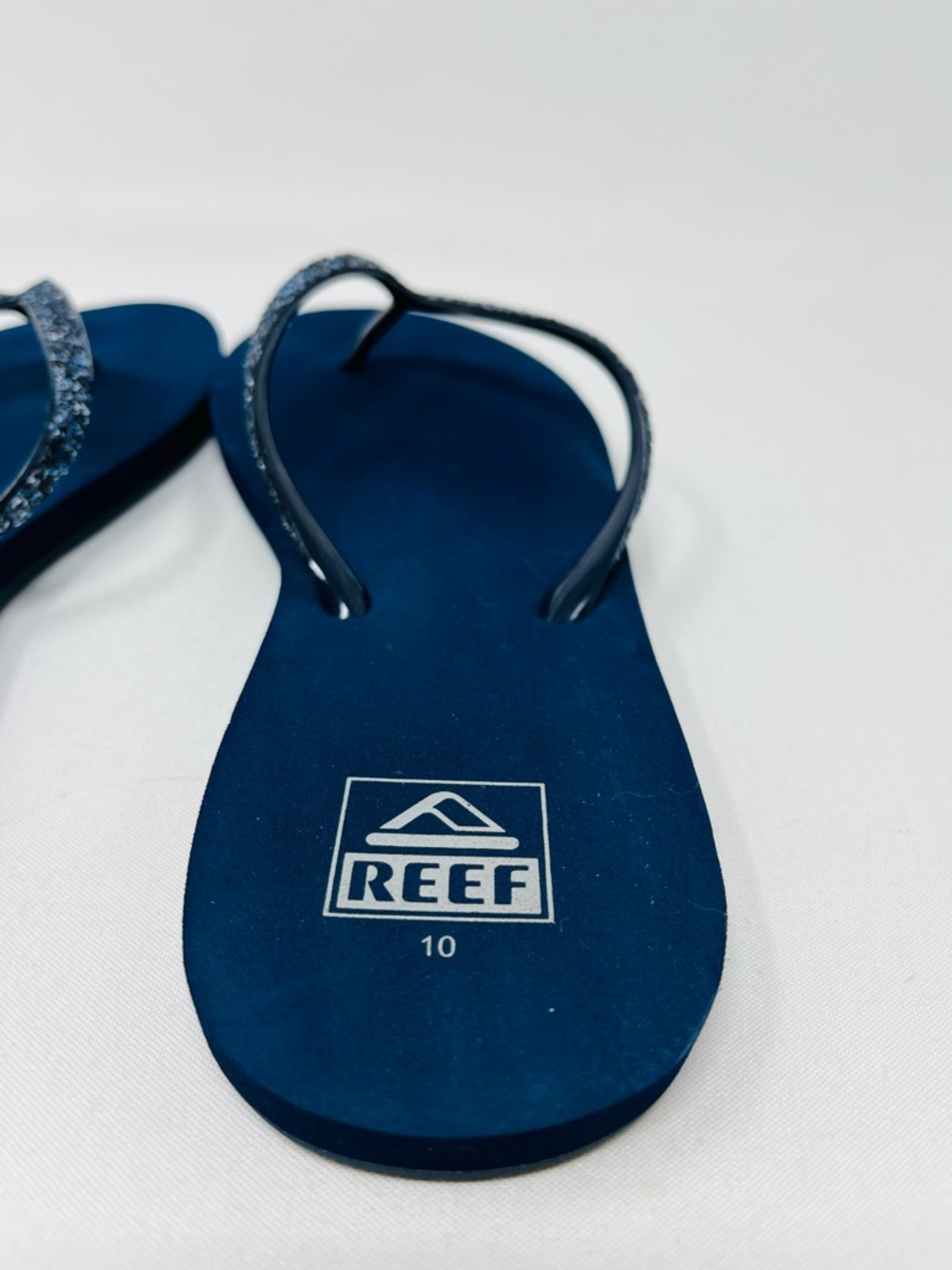 Reef Stargazer Flip Flops Size 10 Blue Glitter Strap Sandals - Picture 4 of 9